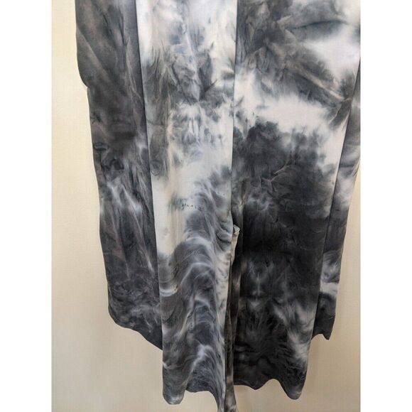J VALDI Jumpsuit Tie-Dyed Print Flowy Cropped Charcoal Gray Cover Up Large - Picture 8 of 13